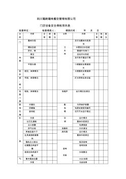 门店安全检查表