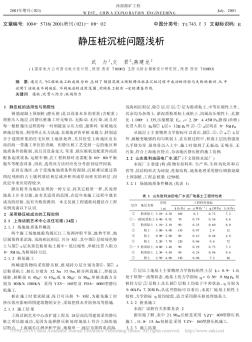 静压桩沉桩问题浅析_武力