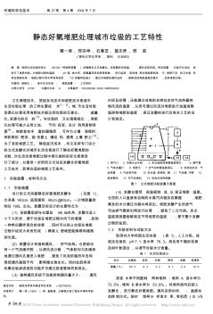 静态好氧堆肥处理城市垃圾的工艺特性