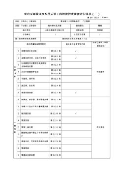 鲁SN-053室内采暖管道及配件安装检验批验收