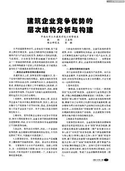 建筑企业竞争优势的层次结构分析与构建