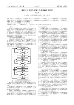 普拉达公司室内装修工程项目的质量管理