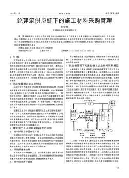 論建筑供應(yīng)鏈下的施工材料采購管理