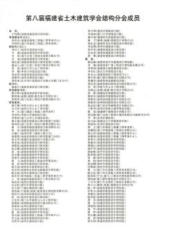 第八届福建省土木建筑学会结构分会成员