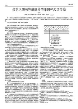 建筑天棚装饰层脱落的原因和处理措施