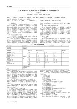 引导文教学法在职业学校《建筑材料》教学中的应用