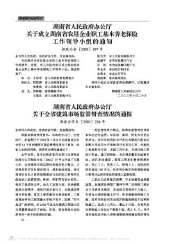 湖南省人民政府办公厅关于全省建筑市场监管督查情况的通报