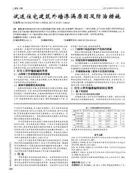 試述住宅建筑外墻滲漏原因及防治措施