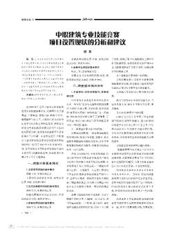 中职建筑专业技能竞赛项目设置现状的分析和建议