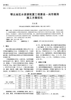 鄂北地区水资源配置工程唐县~尚市隧洞施工方案优化  