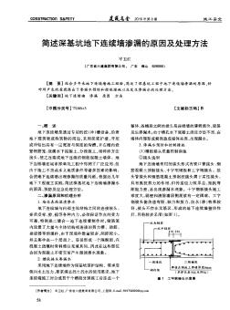 简述深基坑地下连续墙渗漏的原因及处理方法  