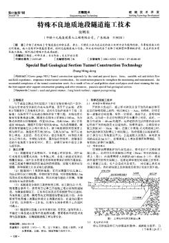 特殊不良地质地段隧道施工技术  