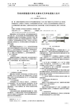 双线铁路隧道内弹性支撑块式无砟轨道施工技术