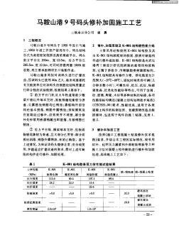 馬鞍山港9號碼頭修補加固施工工藝