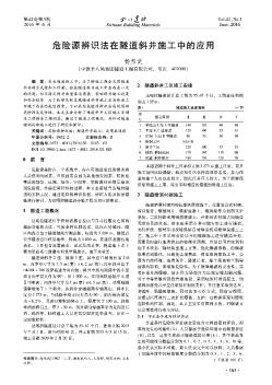 危險源辨識法在隧道斜井施工中的應用??