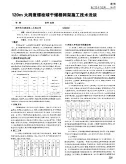 120m大跨度螺栓球干煤棚網(wǎng)架施工技術(shù)淺談