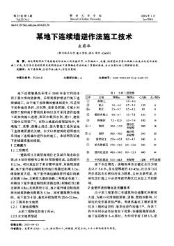 某地下连续墙逆作法施工技术  