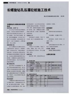 長螺旋鉆孔壓灌砼樁施工技術
