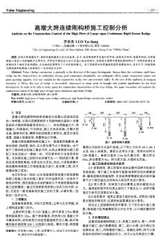 高墩大跨连续刚构桥施工控制分析  