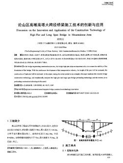 论山区高墩高塔大跨径桥梁施工技术的创新与应用  