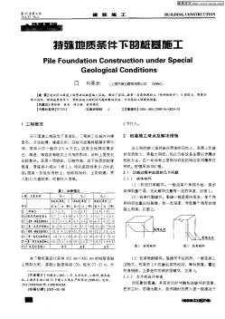 特殊地質(zhì)條件下的樁基施工技術(shù)