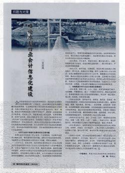 略论水利行业会计信息化建设