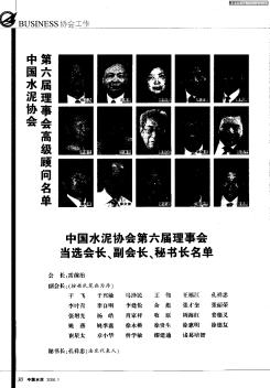 中国水泥协会第六届理事会高级顾问名单
