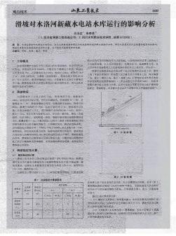 滑坡对水洛河新藏水电站水库运行的影响分析