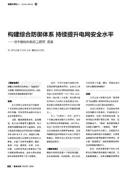 构建综合防御体系 持续提升电网安全水平——访中国电科院总工程师汤涌