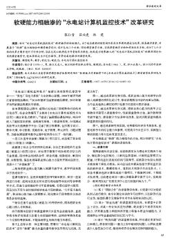 软硬能力相融渗的“水电站计算机监控技术”改革研究