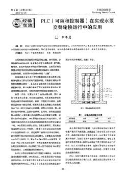 PLC(可编程控制器)在实现水泵交替轮换运行中的应用