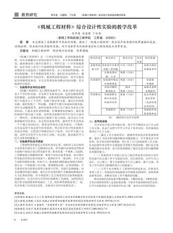 《机械工程材料》综合设计性实验的教学改革