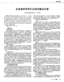 企业预算管理存在的问题及对策