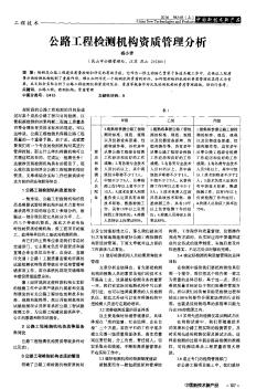 公路工程檢測機構(gòu)資質(zhì)管理分析