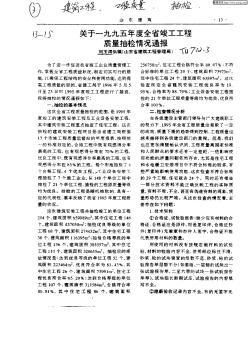 關(guān)于一九九五年度全省竣工工程質(zhì)量抽檢情況通報(bào)