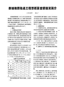 新编铁路轨道工程预概算定额情况简介