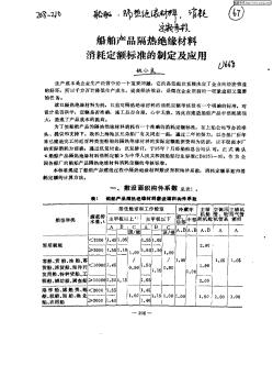 船舶產(chǎn)品隔熱絕緣材料消耗定額標(biāo)準(zhǔn)的制定及應(yīng)用