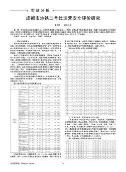 成都市地鐵二號線運營安全評價研究