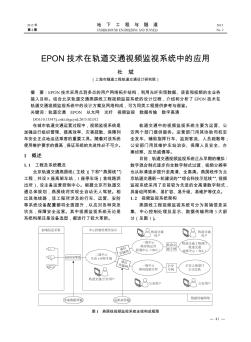 EPON技术在轨道交通视频监视系统中的应用