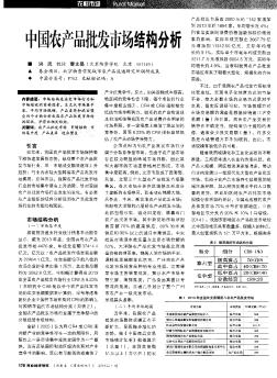 中国农产品批发市场结构分析