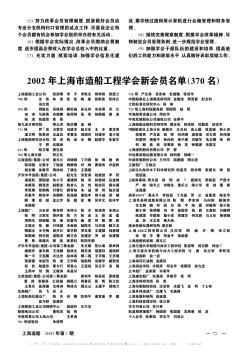2002年上海市造船工程学会新会员名单(370名)