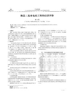 梅县三龙水电站工程的经济评价