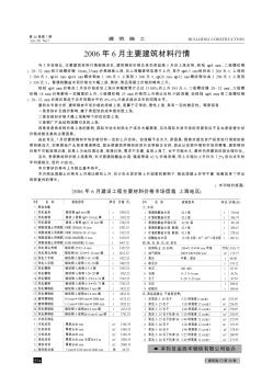 2006年6月建設工程主要材料價格市場信息(上海地區(qū))