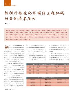 钢材价格变化将减轻工程机械行业的成本压力