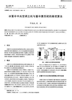 冰蓄冷中央空调主机与蓄冷量匹配的最优算法