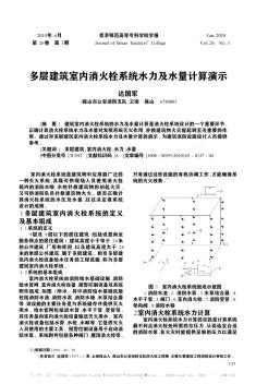 多層建筑室內消火栓系統(tǒng)水力及水量計算演示