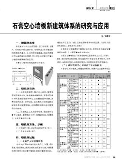 石膏空心墙板新建筑体系的研究与应用