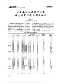 对上海部分高层及多层住宅建筑沉降的调研分析
