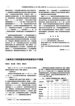 三峡库区万州段建筑材料放射性水平调查