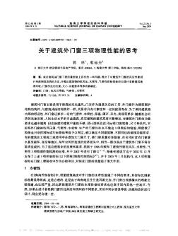 关于建筑外门窗三项物理性能的思考